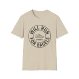 Will Run for Bagels Shirt, Funny Runner Shirt, Runner Gift, Running Tee, Marathon Gift