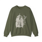 Surreal Bird Sweatshirt, Birdcage Forest Illusion Art Crewneck, Bird Lover Gift, Birdwatching Tee