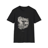 Surreal Paddler Shirt, Kayak to Mountain Illusion Art Tee, Kayaker Gift, Paddling Tee, Lake Life Gift