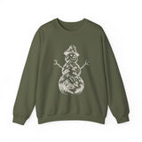Surreal Christmas Sweatshirt, Snowman Mountain Illusion Art Crewneck, Christmas Gift, Winter Holiday Sweater