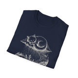 Surreal Cat Shirt, Cloud Cat Illusion Art Tee, Cat Lover Gift, Vintage Engraving Cat Tee