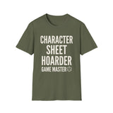 Character Sheet Hoarder Shirt, Funny Game Master Shirt, Tabletop Gamer Gift, RPG Tee, Game Night Gift