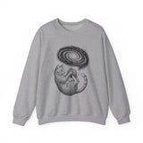 Surreal Cat Sweatshirt, Yarn Galaxy Illusion Art Crewneck, Cat Lover Gift, Vintage Engraving Cat Tee