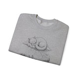 Surreal Cat Sweatshirt, Cloud Cat Illusion Art Crewneck, Cat Lover Gift, Vintage Engraving Cat Tee