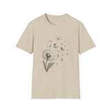 Surreal Garden Shirt, Dandelion Umbrellas Illusion Art Tee, Gardener Gift, Botanical Plant Tee