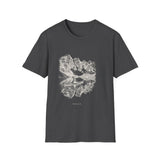 Surreal Paddler Shirt, Kayak to Mountain Illusion Art Tee, Kayaker Gift, Paddling Tee, Lake Life Gift