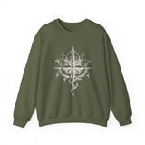 Surreal Travel Sweatshirt, Compass Flower Illusion Art Crewneck, Adventure Gift, Wanderlust Tee