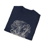 Surreal Bookish Shirt, Book Boat Illusion Art Tee, Book Lover Gift, Reader Tee, Dark Academia Shirt