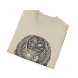 Surreal Celestial Shirt, Eclipse Owl Illusion Art Tee, Moon Phase Tee, Mystical Witchy Gift