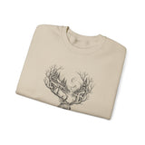Surreal Christmas Sweatshirt, Reindeer Forest Antlers Illusion Art Crewneck, Christmas Gift, Winter Holiday Sweater
