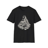 Surreal Bookish Shirt, Book Mountains Illusion Art Tee, Book Lover Gift, Reader Tee, Dark Academia Shirt