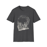 Surreal Bookish Shirt, Pages to Birds Illusion Art Tee, Book Lover Gift, Reader Tee, Dark Academia Shirt