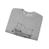 Surreal Travel Sweatshirt, Map Ocean Waves Illusion Art Crewneck, Adventure Gift, Wanderlust Tee