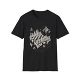 Surreal Chess Shirt, Chessboard in the Clouds Illusion Art Tee, Chess Player Gift, Board Game Tee