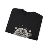Surreal Cat Sweatshirt, Cat Planet Illusion Art Crewneck, Cat Lover Gift, Vintage Engraving Cat Tee