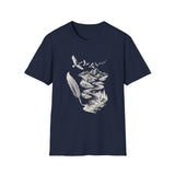 Surreal Bird Shirt, Feather Quill River Illusion Art Tee, Bird Lover Gift, Birdwatching Tee