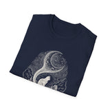 Surreal Cat Shirt, Cat Tail Crescent Moon Illusion Art Tee, Cat Lover Gift, Vintage Engraving Cat Tee