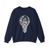 Surreal Ocean Sweatshirt, Ship in a Light Bulb Illusion Art Crewneck, Sailing Tee, Ocean Lover Gift