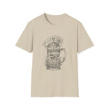 Surreal Coffee Shirt, Stormy Coffee Press Illusion Art Tee, Coffee Lover Gift, Vintage Engraving Tee