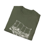 Surreal Travel Shirt, Map Ocean Waves Illusion Art Tee, Adventure Gift, Wanderlust Tee