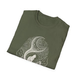 Surreal Cat Shirt, Cat Tail Crescent Moon Illusion Art Tee, Cat Lover Gift, Vintage Engraving Cat Tee