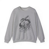 Surreal Bookish Sweatshirt, Ink Octopus Illusion Art Crewneck, Book Lover Gift, Reader Tee, Dark Academia Shirt