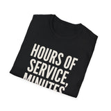 Hours of Service, Minutes of Sleep Shirt, Funny Truck Driver Shirt, Trucker Gift, Truck Driver Tee, CDL Driver Gift