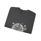 Surreal Cat Sweatshirt, Cat Planet Illusion Art Crewneck, Cat Lover Gift, Vintage Engraving Cat Tee