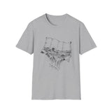 Surreal Travel Shirt, Map Ocean Waves Illusion Art Tee, Adventure Gift, Wanderlust Tee