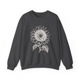 Surreal Garden Sweatshirt, Sunflower Galaxy Illusion Art Crewneck, Gardener Gift, Botanical Plant Tee