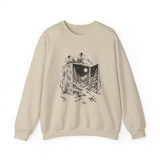 Surreal Christmas Sweatshirt, Gift Box Forest Door Illusion Art Crewneck, Christmas Gift, Winter Holiday Sweater