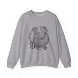 Surreal Cat Sweatshirt, Fishbowl Ocean Illusion Art Crewneck, Cat Lover Gift, Vintage Engraving Cat Tee