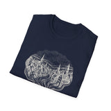 Surreal Coffee Shirt, Coffee Steam Town Illusion Art Tee, Coffee Lover Gift, Vintage Engraving Tee