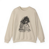 Surreal Farmer Sweatshirt, Starry Barn Illusion Art Crewneck, Farmer Gift, Farm Tee, Vintage Engraving Tee