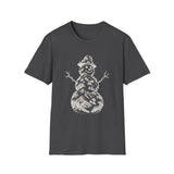 Surreal Christmas Shirt, Snowman Mountain Illusion Art Tee, Christmas Gift, Winter Holiday Tee