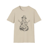 Surreal Christmas Shirt, Snowman Mountain Illusion Art Tee, Christmas Gift, Winter Holiday Tee