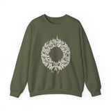 Surreal Christmas Sweatshirt, Wreath Village Illusion Art Crewneck, Christmas Gift, Winter Holiday Sweater