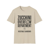 Zucchini Overflow Department Shirt, Funny Vegetable Gardener Shirt, Gardener Gift, Gardening Tee, Vegetable Garden Gift
