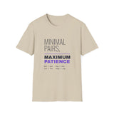 Minimal Pairs Maximum Patience Shirt, Funny SLP Shirt, Speech Therapy Shirt, Speech Therapist Gift, School SLP Tee