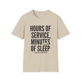 Hours of Service, Minutes of Sleep Shirt, Funny Truck Driver Shirt, Trucker Gift, Truck Driver Tee, CDL Driver Gift