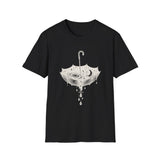 Surreal Celestial Shirt, Umbrella Full of Stars Illusion Art Tee, Moon Phase Tee, Mystical Witchy Gift