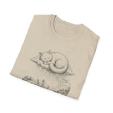Surreal Cat Shirt, Cloud Cat Illusion Art Tee, Cat Lover Gift, Vintage Engraving Cat Tee