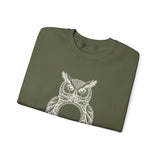 Surreal Bird Sweatshirt, Pocket Watch Owl Illusion Art Crewneck, Bird Lover Gift, Birdwatching Tee