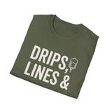 Drips, Lines & Coffee Shirt, Funny ICU Nurse Shirt, ICU Nurse Gift, Critical Care Nurse Tee, Nurse Week Gift
