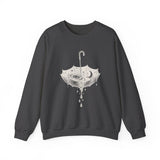 Surreal Celestial Sweatshirt, Umbrella Full of Stars Illusion Art Crewneck, Moon Phase Tee, Mystical Witchy Gift