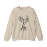 Surreal Christmas Sweatshirt, Reindeer Forest Antlers Illusion Art Crewneck, Christmas Gift, Winter Holiday Sweater