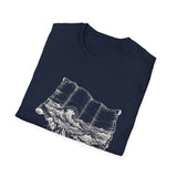 Surreal Travel Shirt, Map Ocean Waves Illusion Art Tee, Adventure Gift, Wanderlust Tee