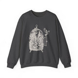 Surreal Bird Sweatshirt, Birdcage Forest Illusion Art Crewneck, Bird Lover Gift, Birdwatching Tee