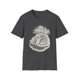 Surreal Cat Shirt, Cat Tree Rings Illusion Art Tee, Cat Lover Gift, Vintage Engraving Cat Tee
