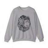 Surreal Celestial Sweatshirt, Moon Phase Moth Illusion Art Crewneck, Moon Phase Tee, Mystical Witchy Gift